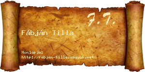 Fábján Tilla névjegykártya